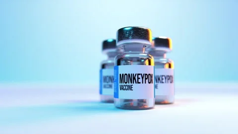 Monkeypox Vaccine Vial in a 3D animation Stock Footage 251386129
