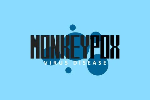 Monkeypox virus disease typography with virus symbol background Stock Illustration