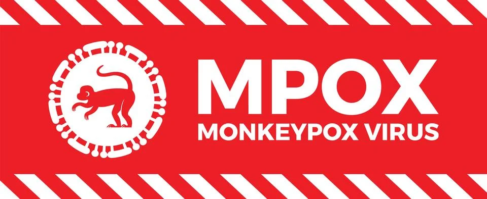Monkeypox virus image, smallpox viruses. Medical banner illustrating Monkeypox Illustrazione stock
