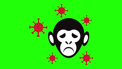 Monkeypox Virus Symbol Animation on Green Background Stock Footage 283397565
