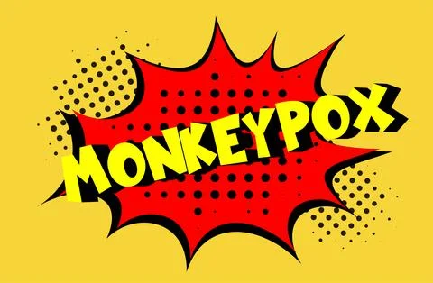 MONKEYPOX VIRUS vector comic halftone style illustration - Monkeypox is a zoo Stock Illustration