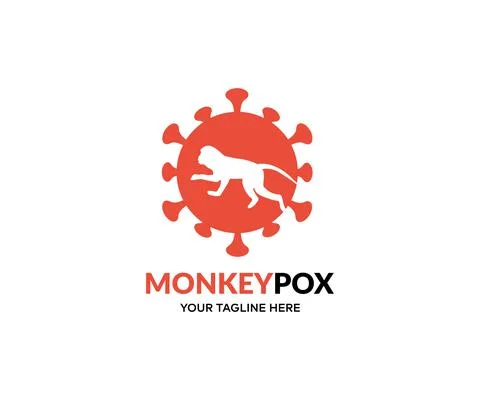 Monkeypox virus, virus outbreak pandemic logo design. Illustrazione stock