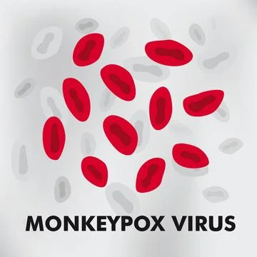 Monkeypox virus. A virus that is transmitted from animals to humans. Stock Illustration