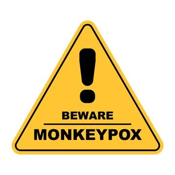 Monkeypox warning sign on yellow background and triangle shape Stock Illustration