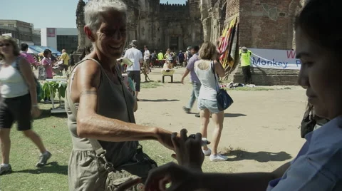 Monkeys Bite Bandage 스톡 동영상 65966123