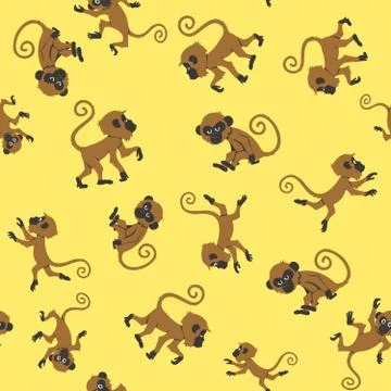 Monkeys Seamless Pattern Stockillustratie