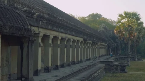 Monkeys start copulating on ruins of temple Stock Footage 88286215