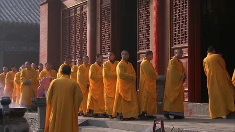 Monks entering into the Shaolin Temple Video stock 89761544
