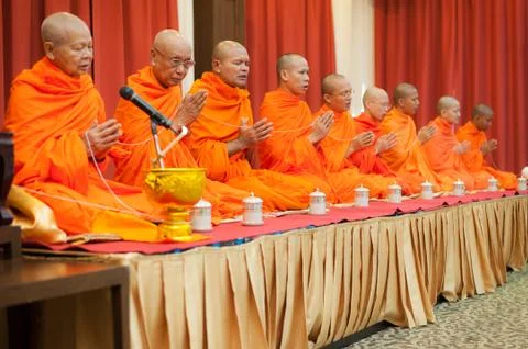 Monks group Stock Photos