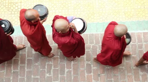 Monks in Mahagandayone monastery Stock Footage 54427578