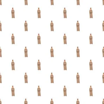 Monks standing seamless repeating pattern background design 库存插图