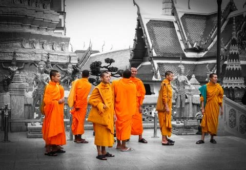Monks in the temple Stock Photos