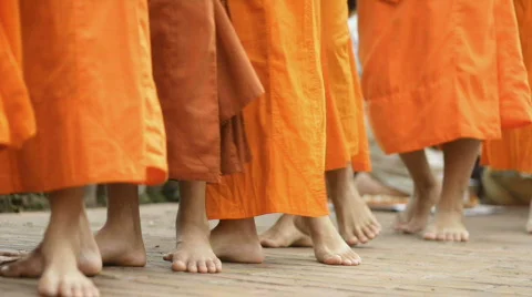 Monks walking Stock Footage 730237