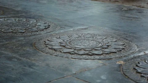 Monks walking in temple Stock Footage 88677327