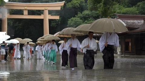 Monks on the way to prayer Video stock 96001149