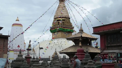 MONKY TEMPLE OF NEPAL Stock Footage 124353510
