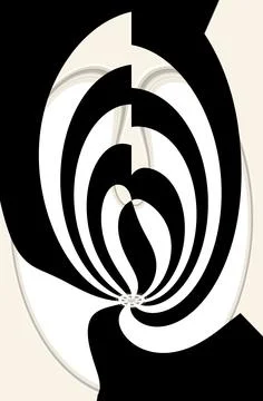 Mono abstract circle pattern Illustrazione stock