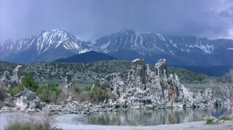 Mono Lake 02 Loop / Sierra Nevada Mts, California, USA Stock Footage 459901