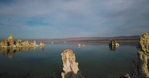 Mono Lake Aerial 4K Drone shot  Stock Footage 132785553