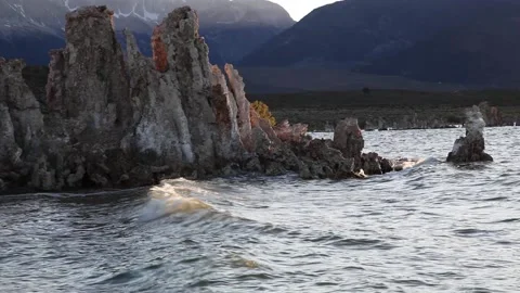 Mono Lake CA Waves And Tufa Formations Waves Stock Footage 209674813