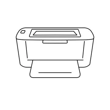 Mono laser printer outline Icon style, vector illustration Stock Illustration
