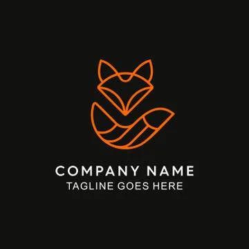 Mono line Fox design logo Stock Illustration