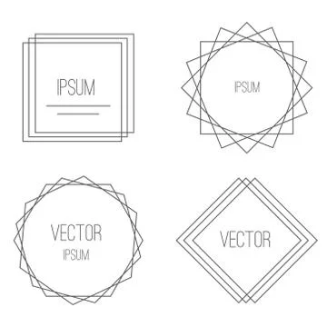 Mono line frames elegant design elements badges, vignettes vector Stock Illustration