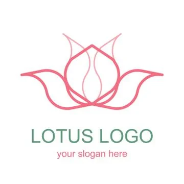 Mono Line Lotus Logotype Stock Illustration