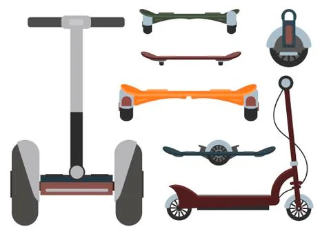 Mono wheel isolated roller vector scooter Stock Illustration