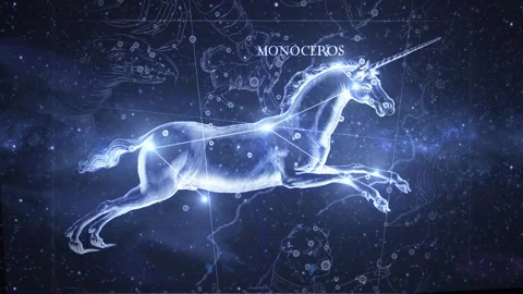 Monoceros Constellation Star Map Animation Stock Footage 333275622