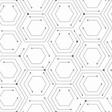 Monochrom technology seamless pattern Illustrazione stock