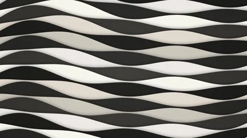 Monochromatic 3D curved wave ribbons seamless loop background Vídeos de archivo 345601199