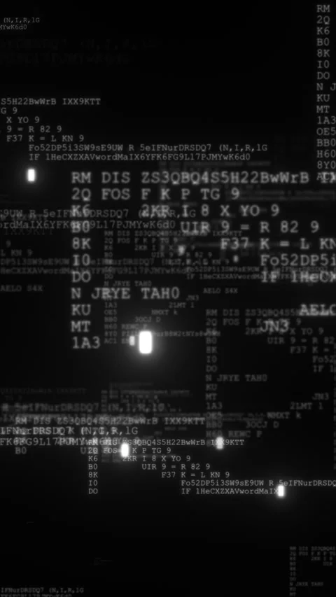 Monochromatic Abstract Computer Data Matrix Background Loop Stock Footage 324134319