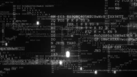 Monochromatic Abstract Computer Data Matrix Background Loop Stock Footage 324140712