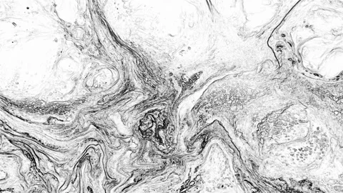 Monochromatic Abstract Liquid Marble Flow Stock Footage 332485734