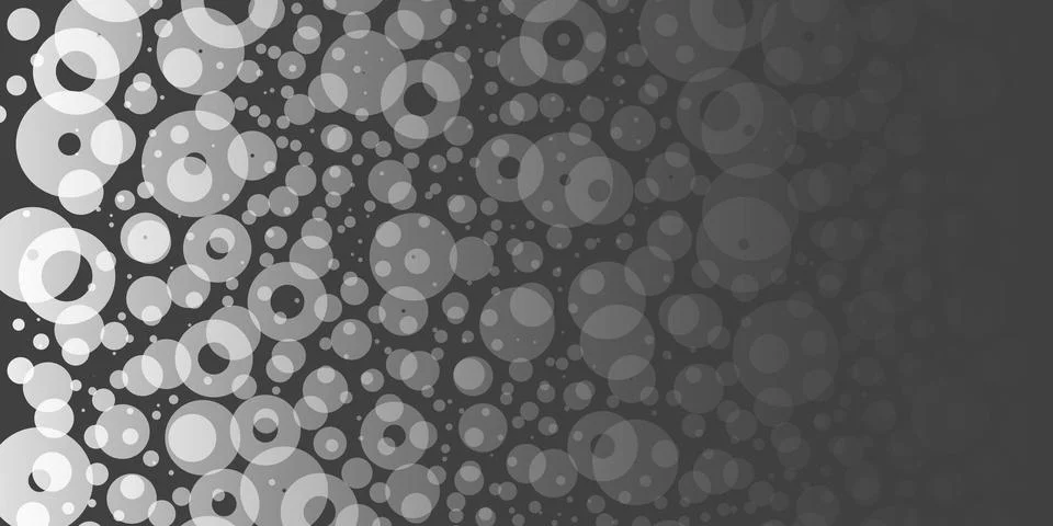 A monochromatic abstract pattern of overlapping circles with varying sizes .. Illustrazione stock
