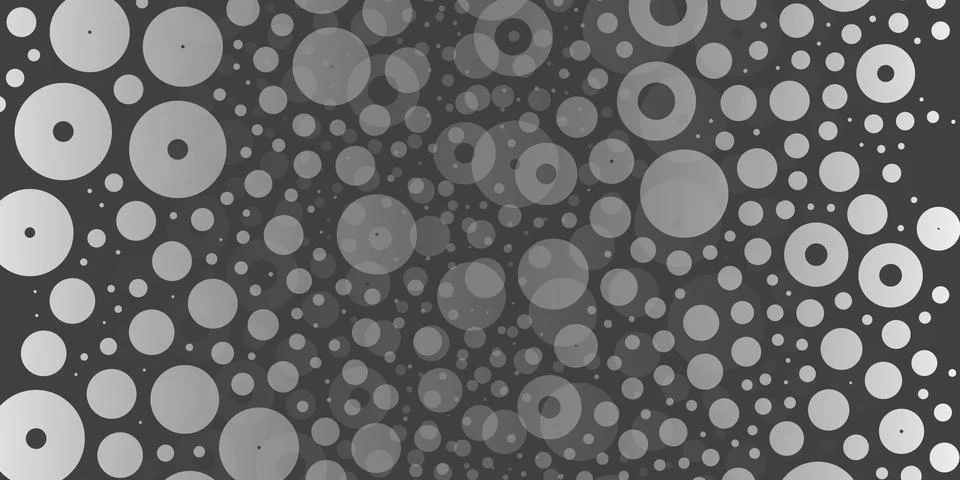 A monochromatic abstract pattern of overlapping circles with varying sizes .. Stock Illustration