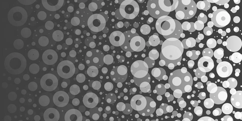 A monochromatic abstract pattern of overlapping circles with varying sizes .. Illustrazione stock