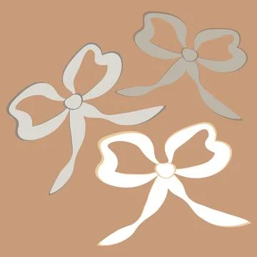 Monochromatic bows. Design element of books, notebooks, postcards Stock Illustration