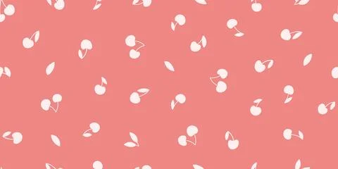 Monochromatic Cherry Motif Seamless Vector Pattern for Elegant Textiles Stock Illustration