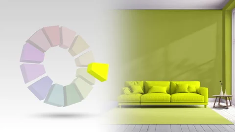 Monochromatic color scheme of yellow tints and shades Stock Footage 293326545