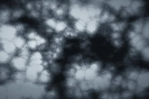 Monochromatic dark abstract cloud pattern with light areas and scratch textur Stock Photos