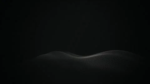 A monochromatic dark wireframe mesh landscape undulates slowly Stock Footage 342211799