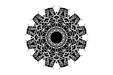A monochromatic design displaying a circular pattern, emphasizing Иллюстрация
