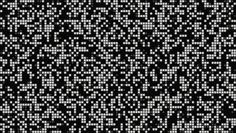 Monochromatic digital grid with blinking square pixels Stock Footage 335938016