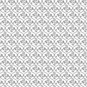A monochromatic floral pattern on a clean white backdrop Stock Illustration