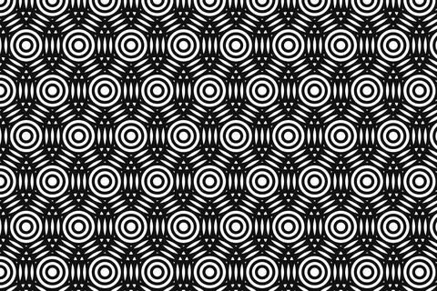 Monochromatic Geometric Pattern Featuring Circular Shapes in a Digital Grap.. Stock-Illustration