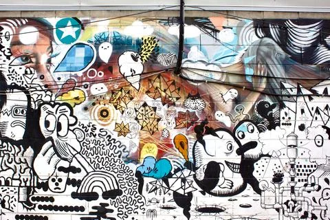 Monochromatic Graffiti Stock Photos