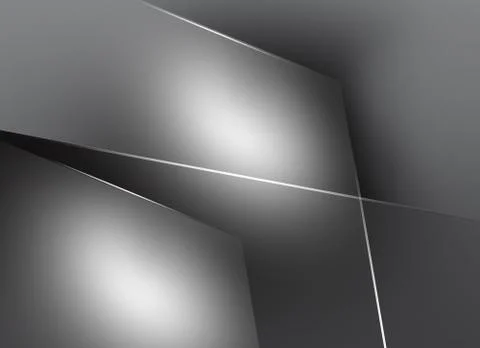 Monochromatic Gray Background with Surfaces and White Lines Stock Illustration
