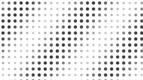 Monochromatic halftone grid pattern featuring shifting grayscale dot density Stock Footage 345315809